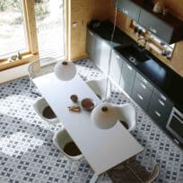 Blue & White Geometric Matt Non Rectified Glazed Porcelain Wall & Floor Tile 4436