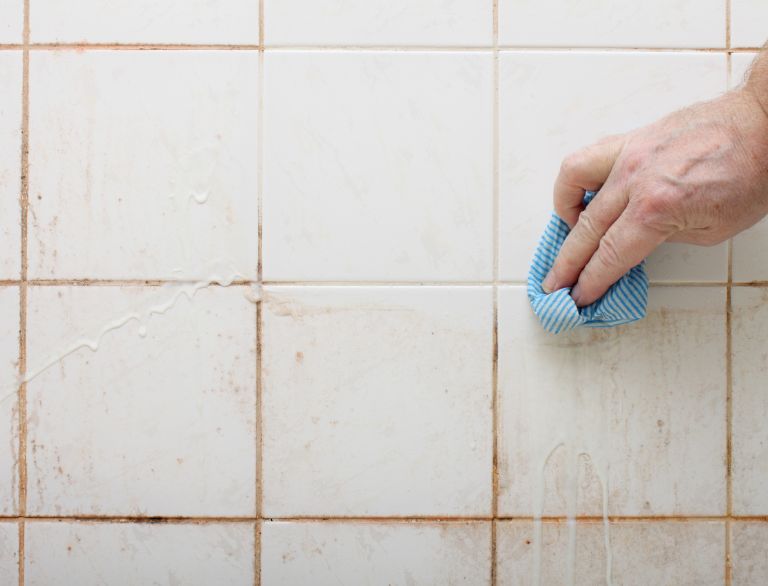 Skincare Build Up On Bathroom Tiles