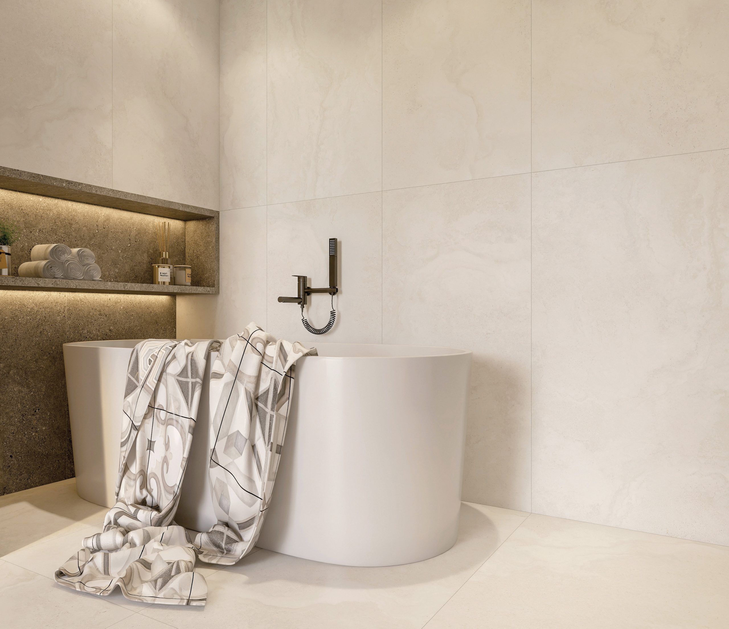 Pietra Beige Stone Look Matt Finish Rectified Porcelain Tile 4903