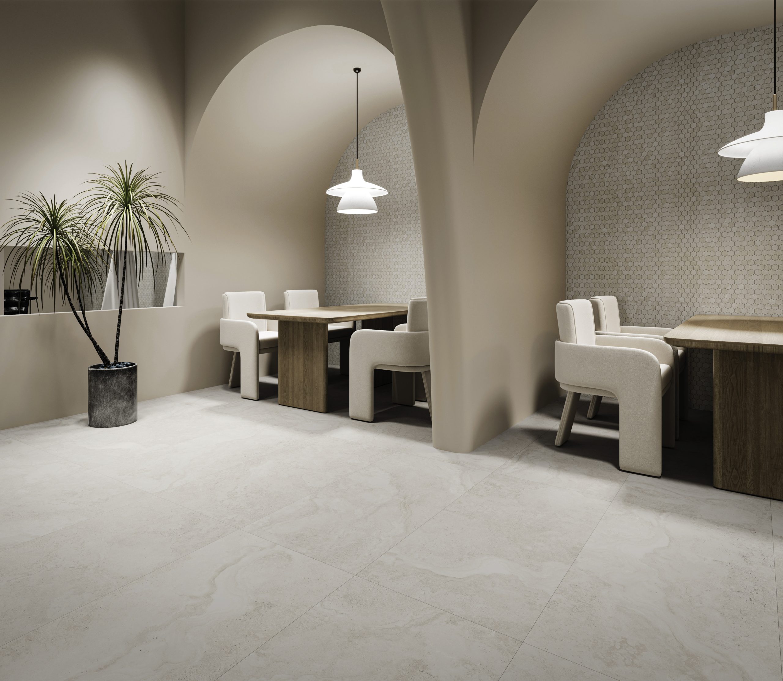 Pietra Beige Stone Look Matt Finish Rectified Porcelain Tile 4903