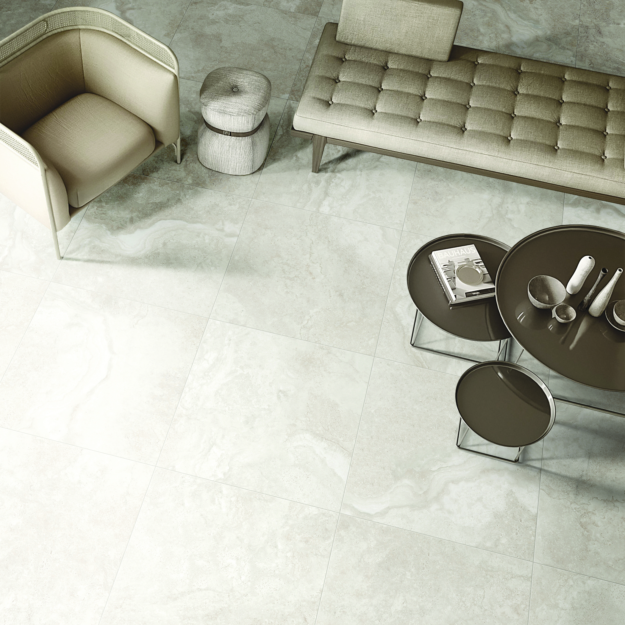 Pietra Beige Stone Look Matt Finish Rectified Porcelain Tile 4903