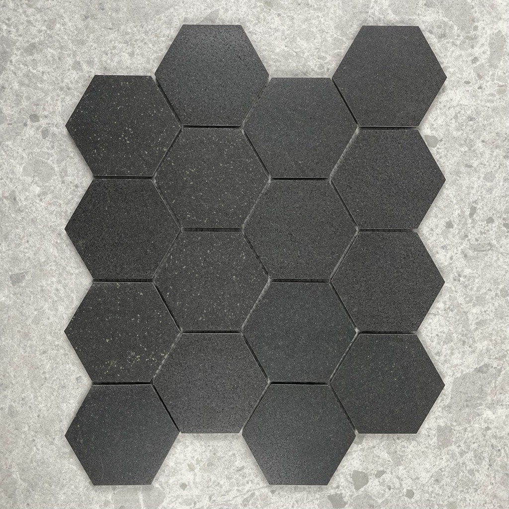 Hexagon Matt Black Stone Mosaic 7740
