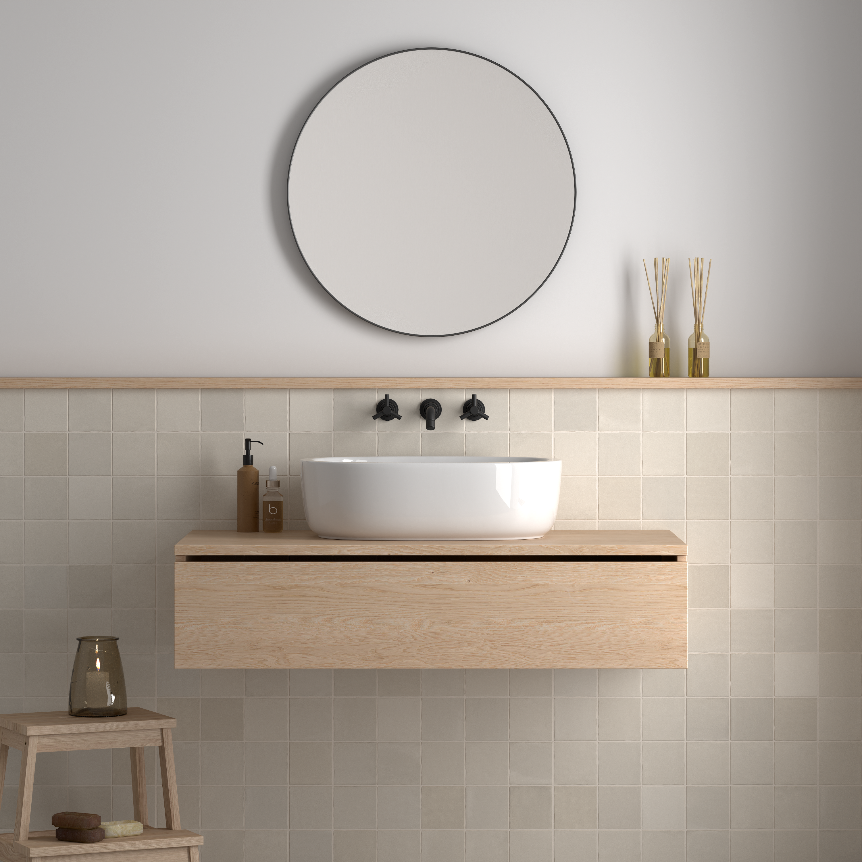 Palma Off White Matt Spanish Irregular Edge Porcelain Zellige Tile 4930