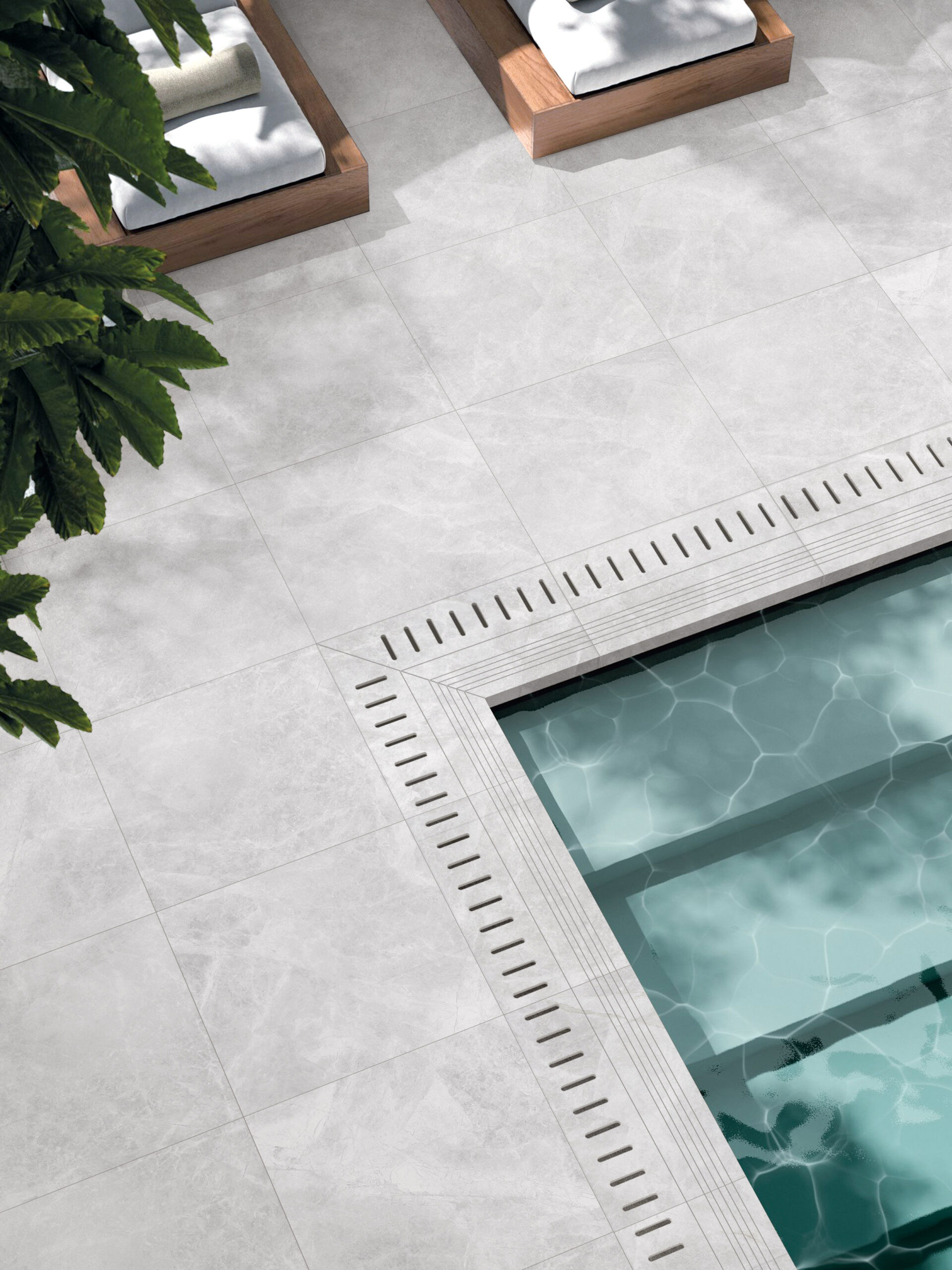 Cloud White Stone Look In/Out Matt Rectified Porcelain Tile 2402