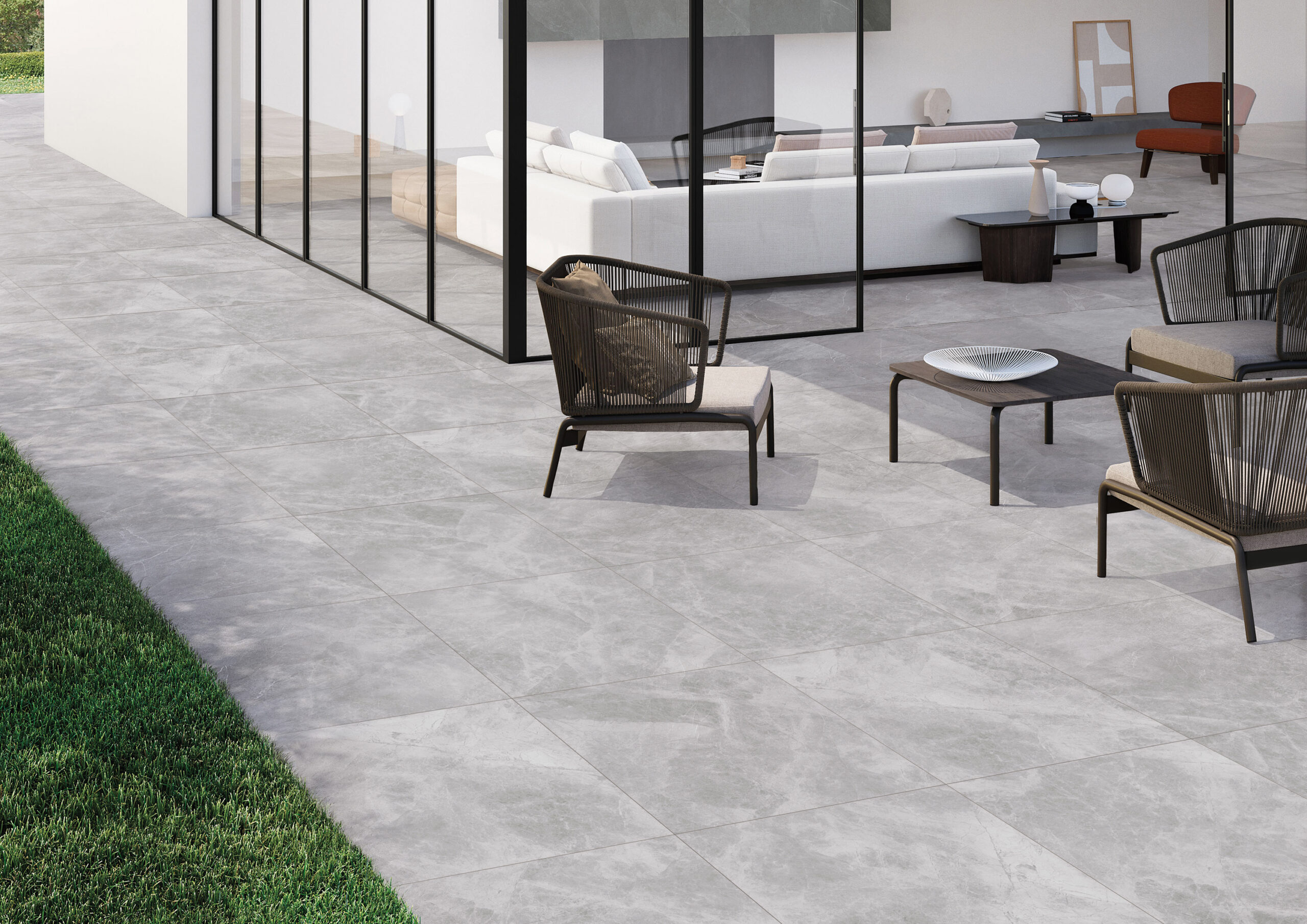 Cloud Grey Stone Look In/Out Matt Rectified Porcelain Tile 2403