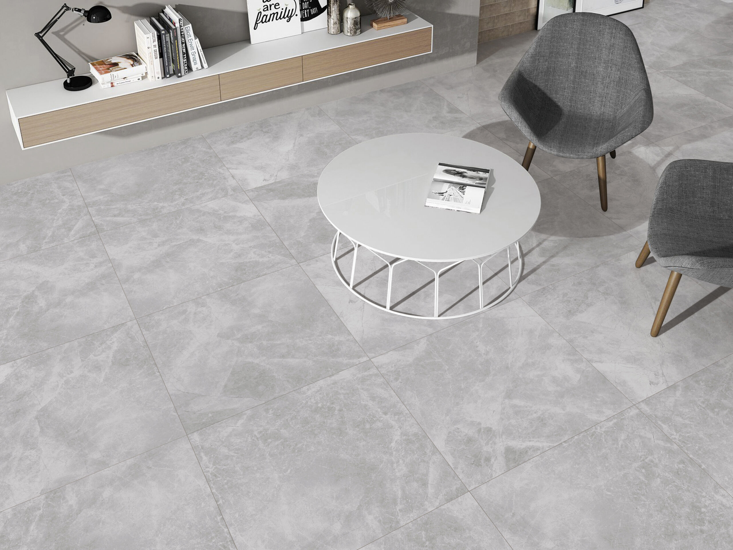 Cloud Grey Stone Look In/Out Matt Rectified Porcelain Tile 2403