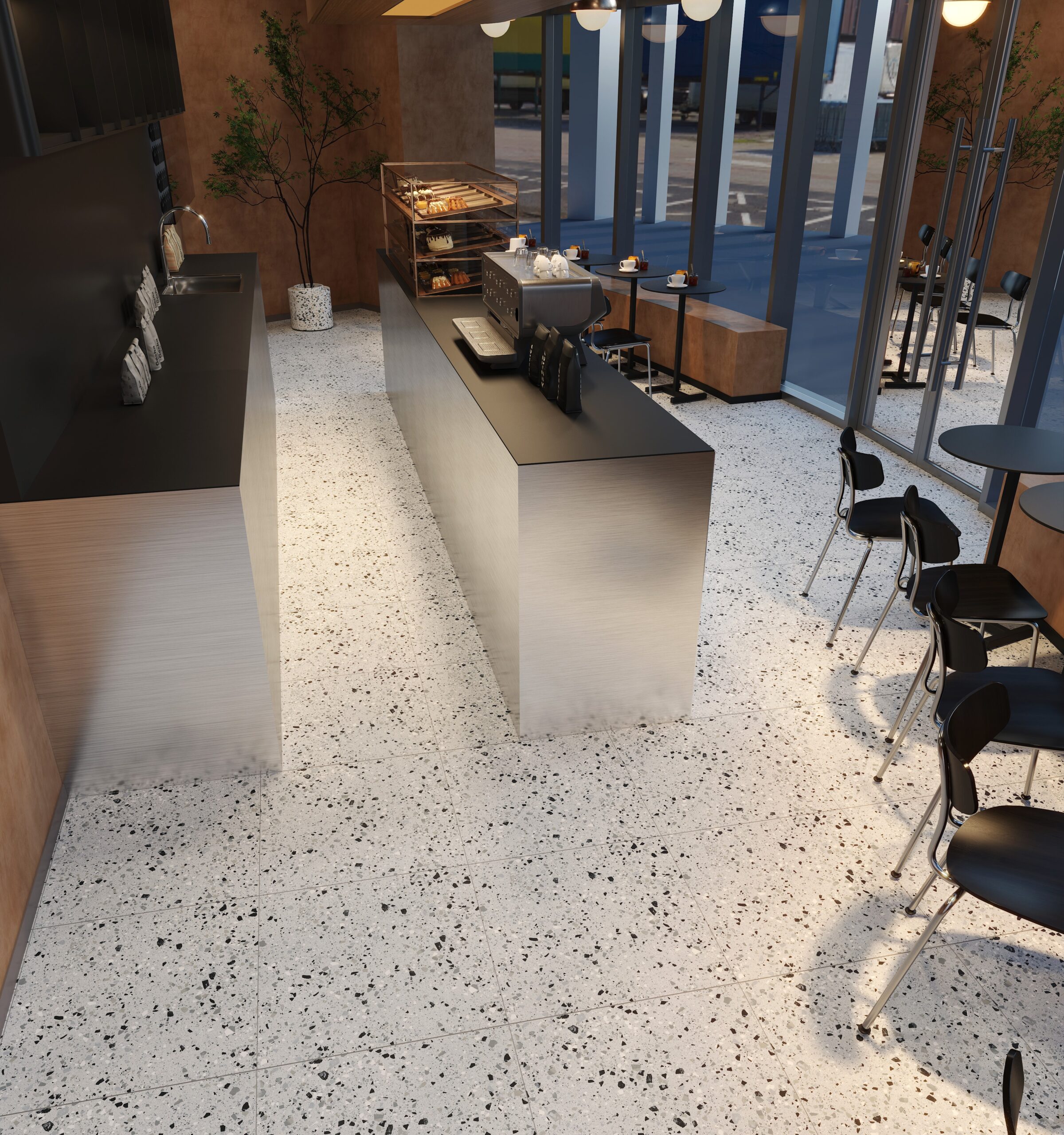 Verona Grey Terrazzo Look Matt Rectified Porcelain Tile 2492