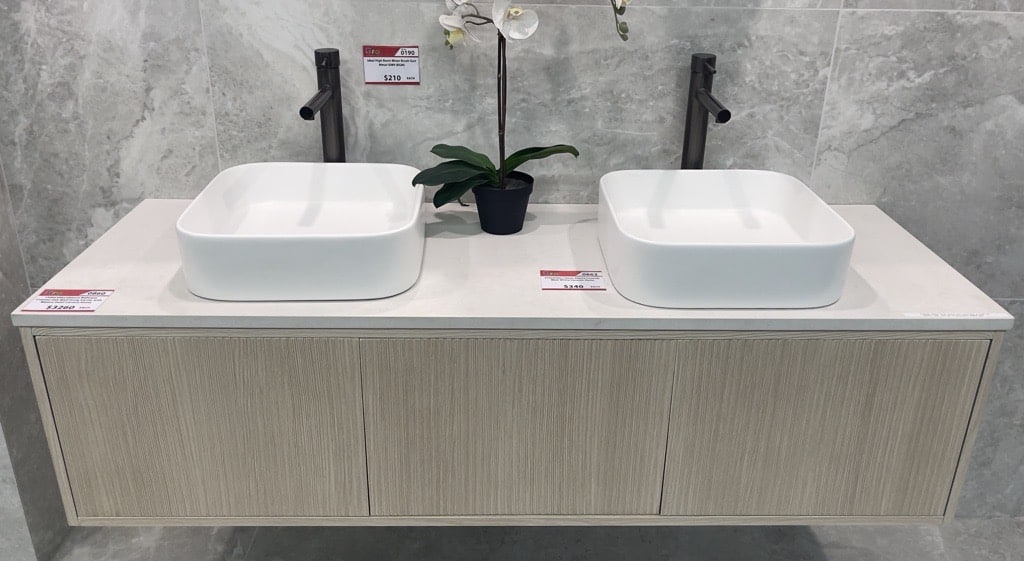 Belleveue Coastal Oak Wall Hung Vanity with Cast Stone Solid Surface Matt White Stone Top 0860