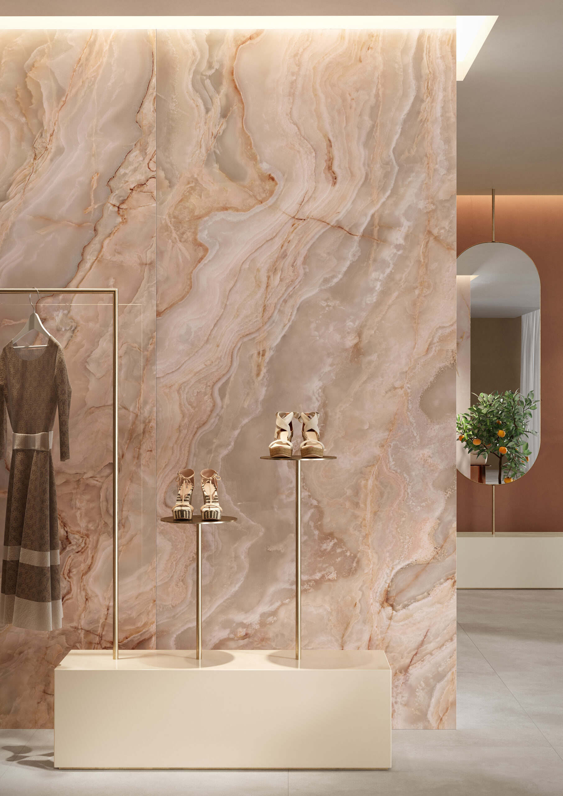 Onice Iride Malaga Onyx Marble Look Lappato Italian Rectified Porcelain Slab 2321