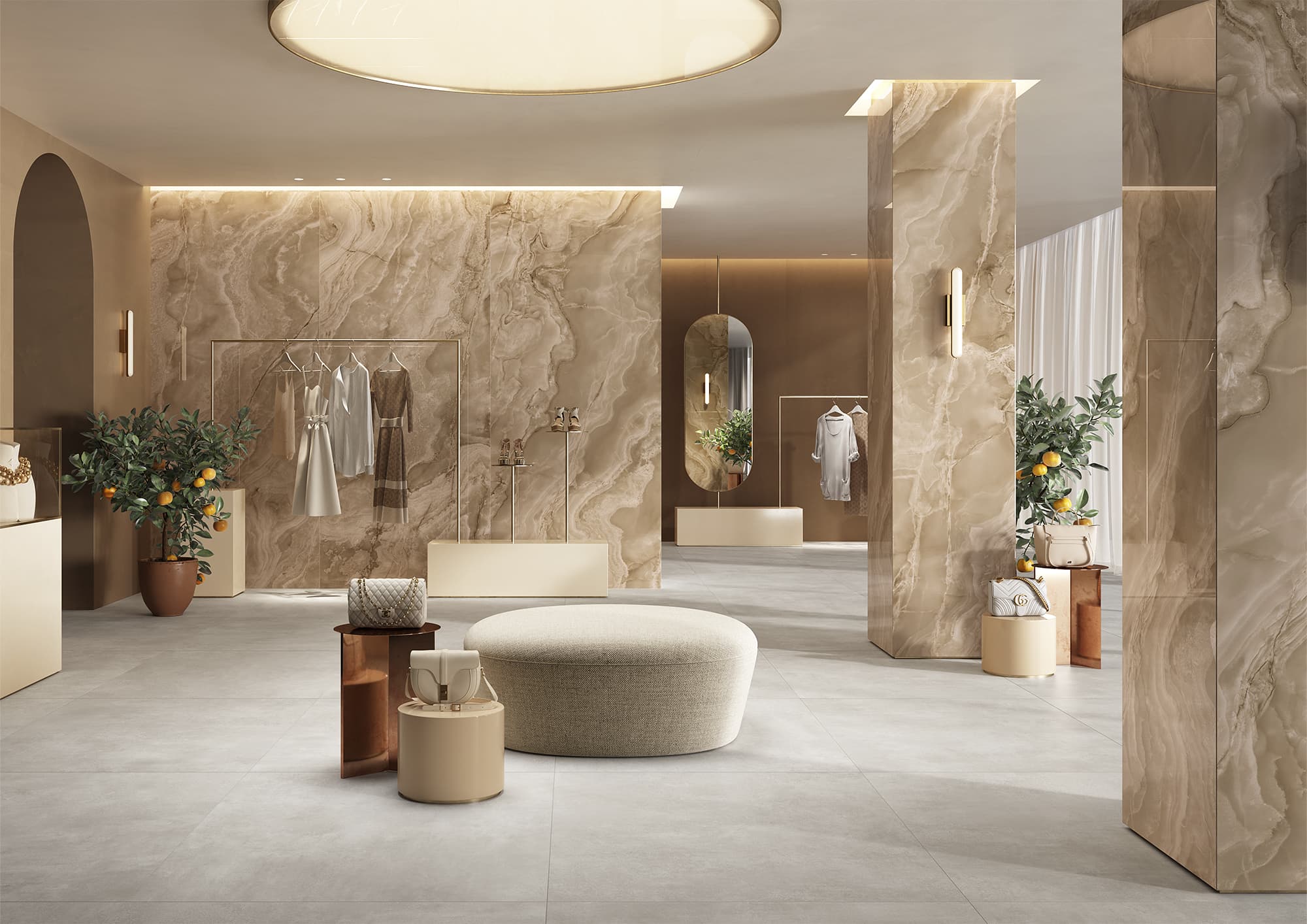 Onice Iride Malaga Onyx Marble Look Lappato Italian Rectified Porcelain Slab 2321