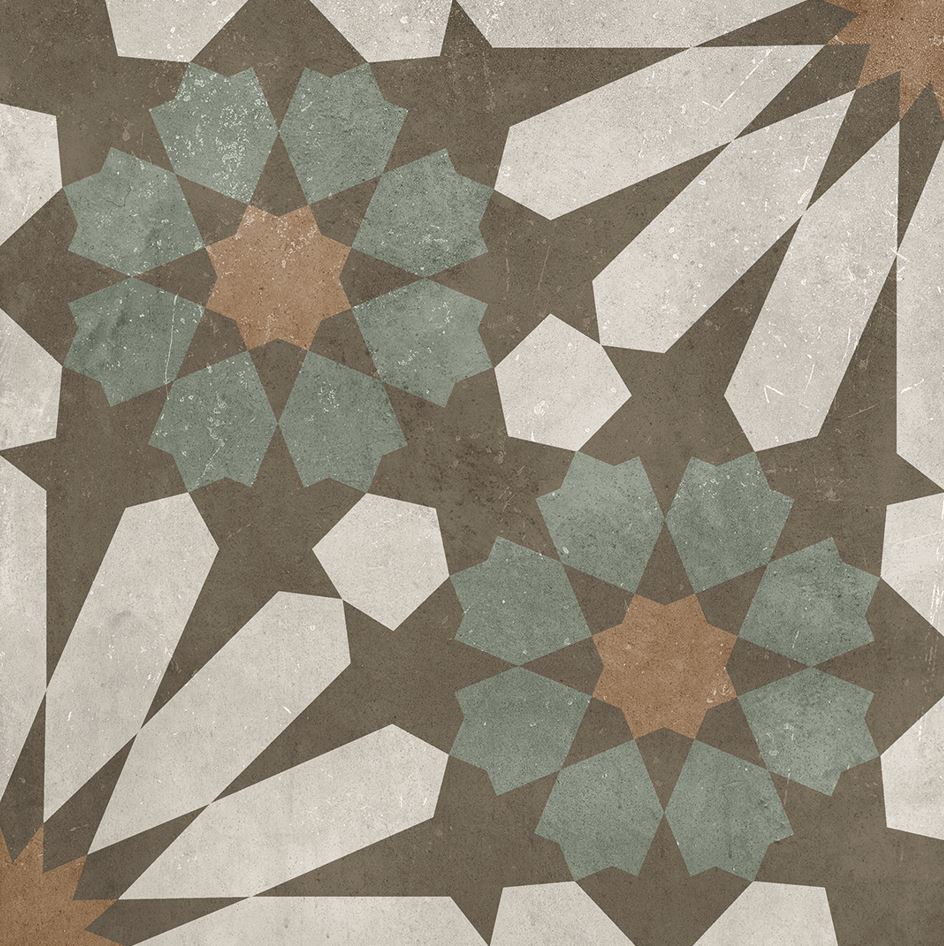 Capsule Green and White Daisy Matt Italian Porcelain Tile 2398