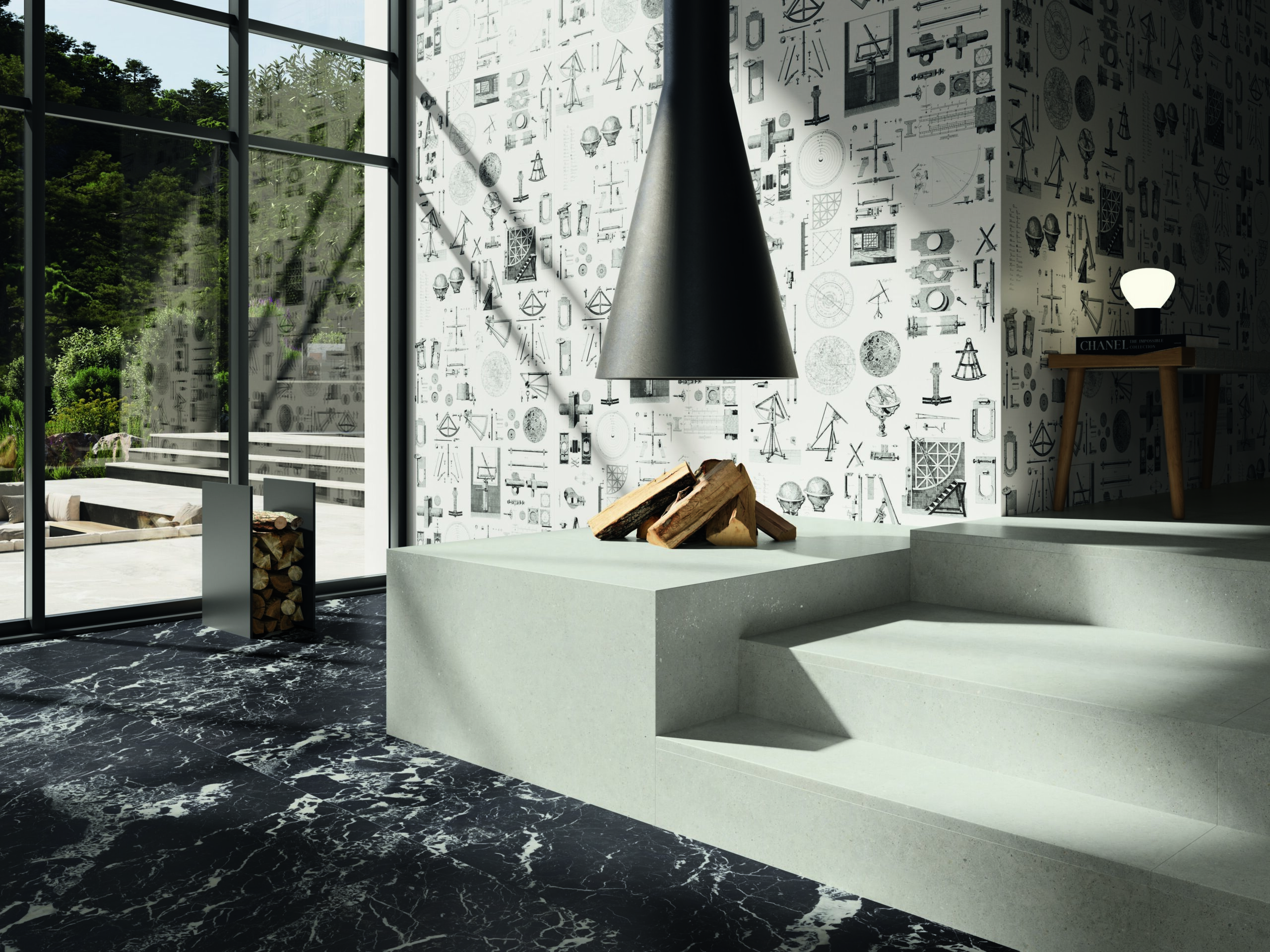 Black Marble Look Matt Spanish Rectified Porcelain Slab 4928