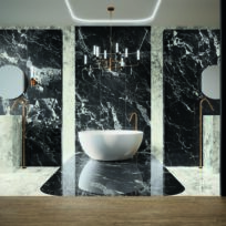Black Marble Look Matt Spanish Rectified Porcelain Slab 4928