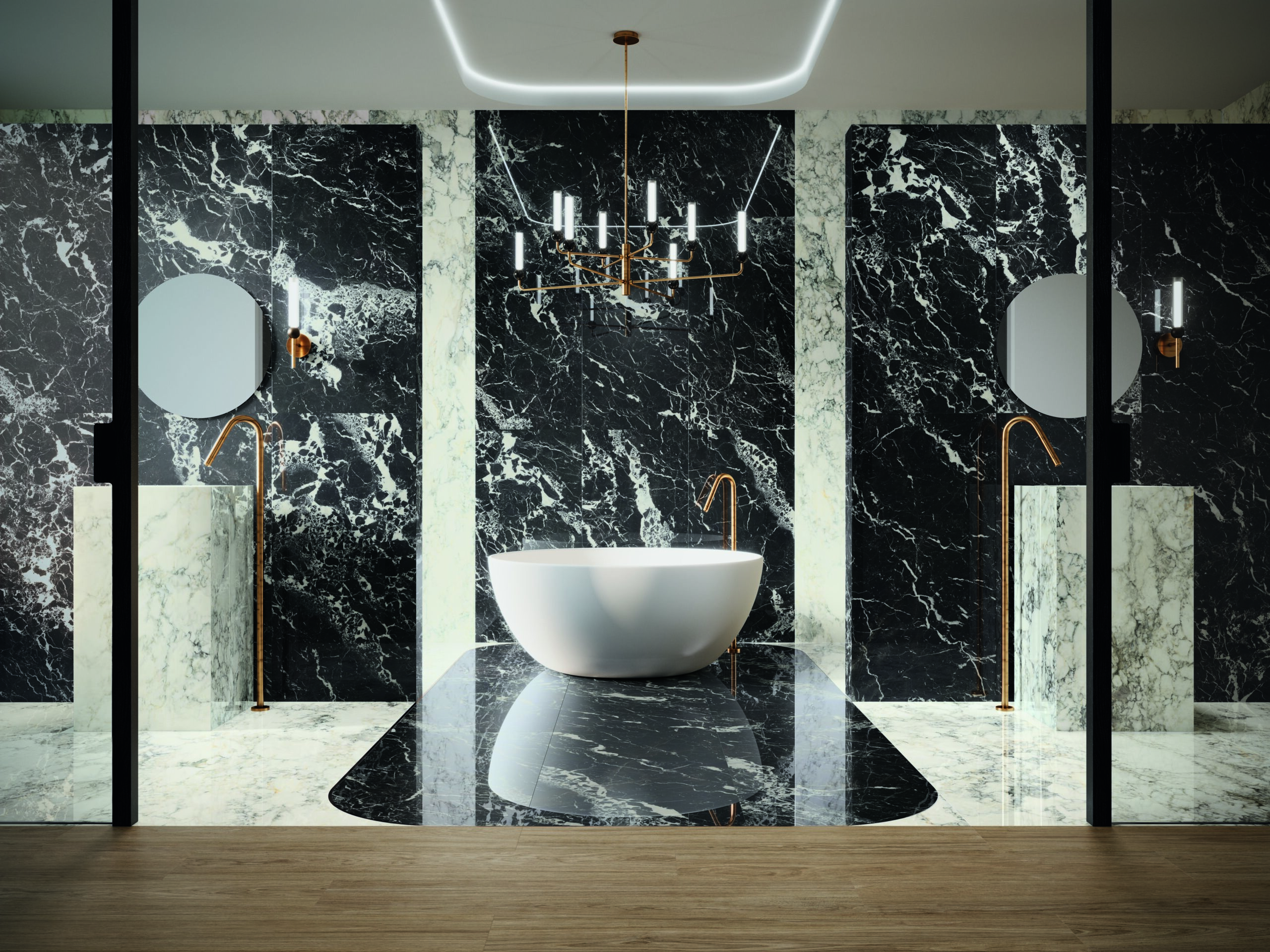 Black Marble Look Matt Spanish Rectified Porcelain Slab 4928
