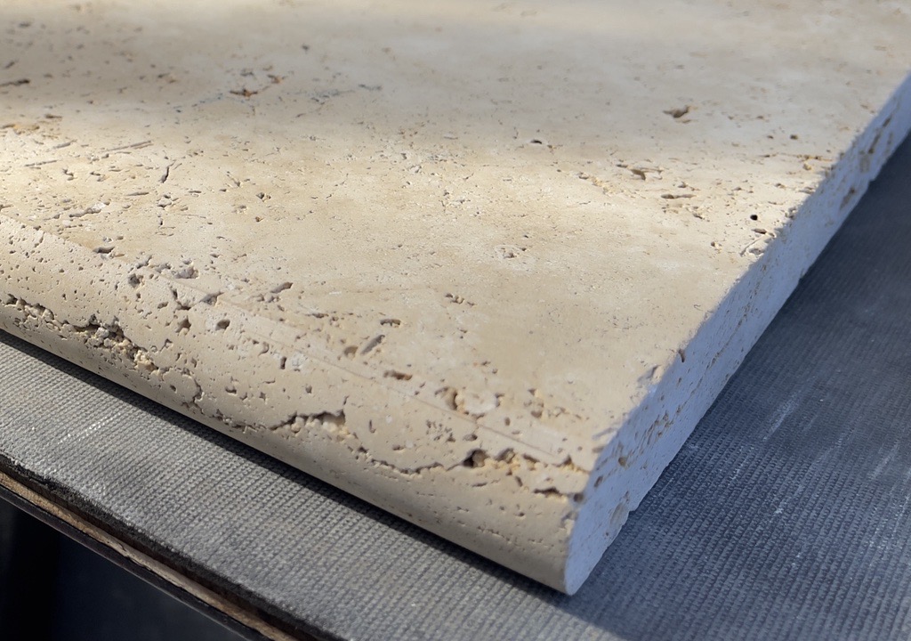 YA Beige Travertine Tumbled Coping Edge 8896