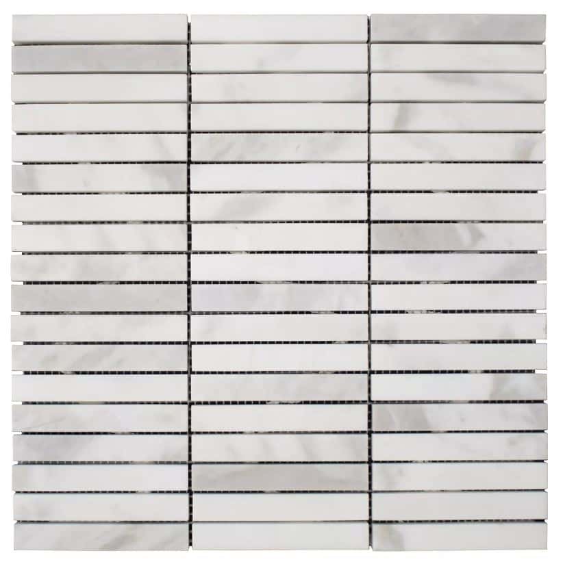 Calacatta Isola Kitkat Honed Marble Mosaic 2471