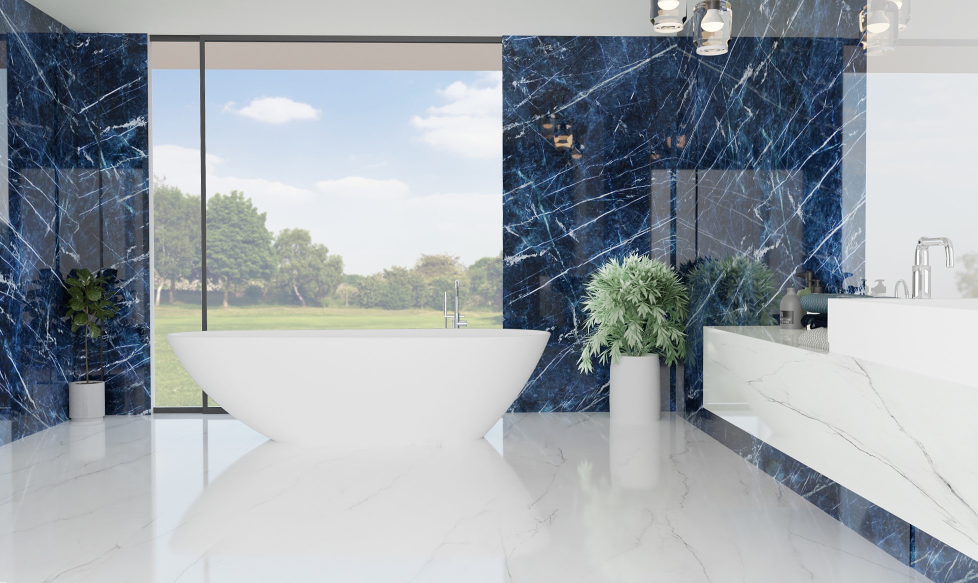 Royal Sodalite Polished Italian Rectified Porcelain Slab 2482