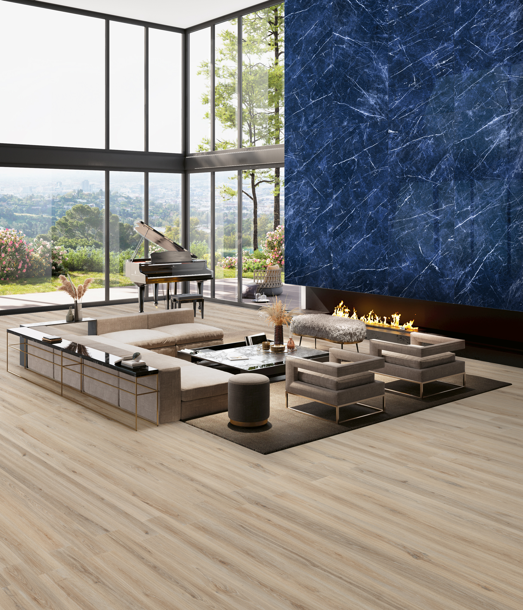 Royal Sodalite Polished Italian Rectified Porcelain Slab 2482
