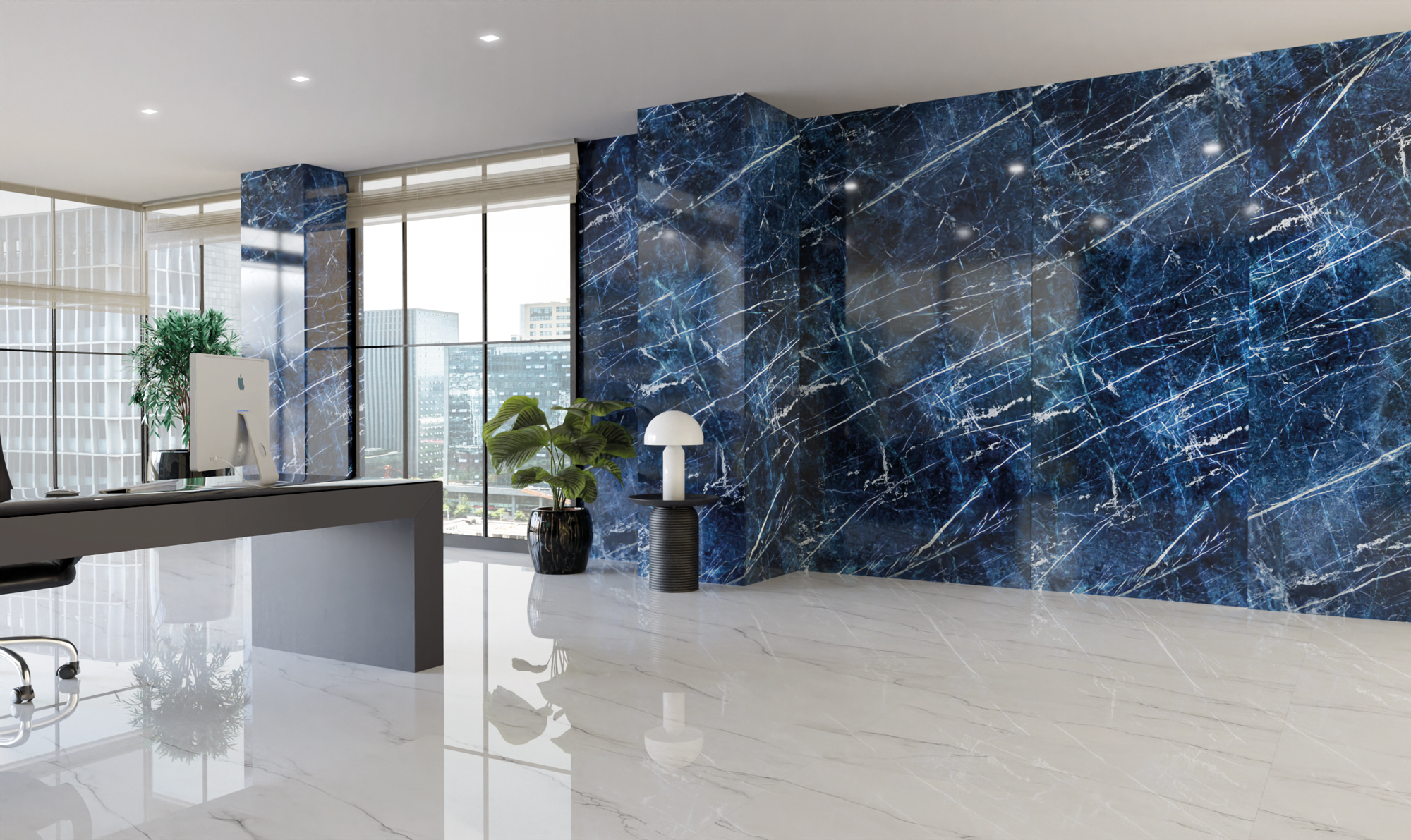 Royal Sodalite Polished Italian Rectified Porcelain Slab 2482