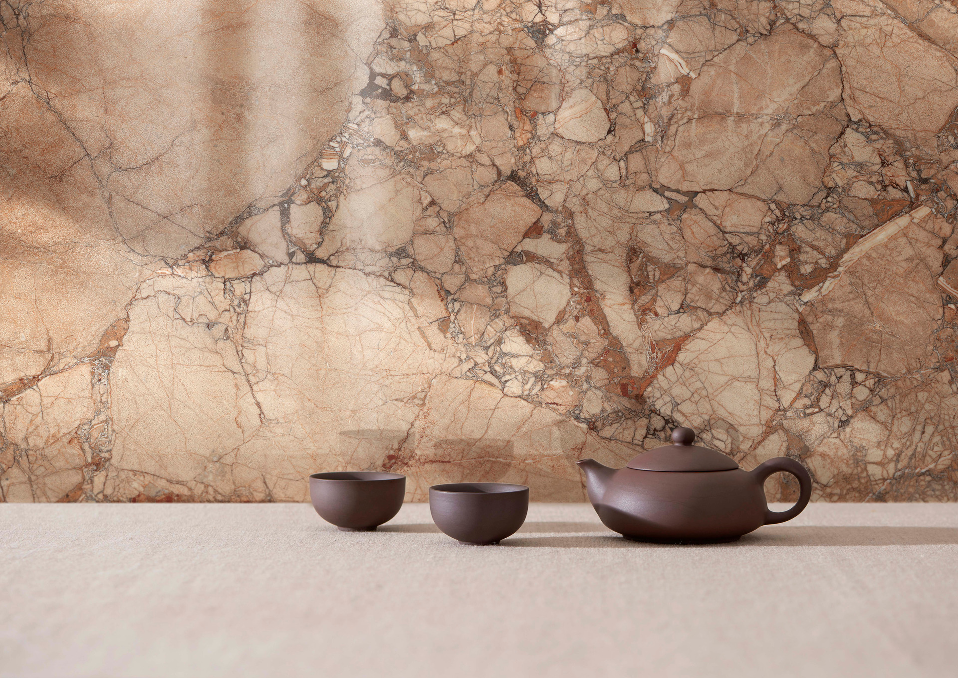 Breccia Pernice Marble Look Polished Italian Porcelain Slab 2498