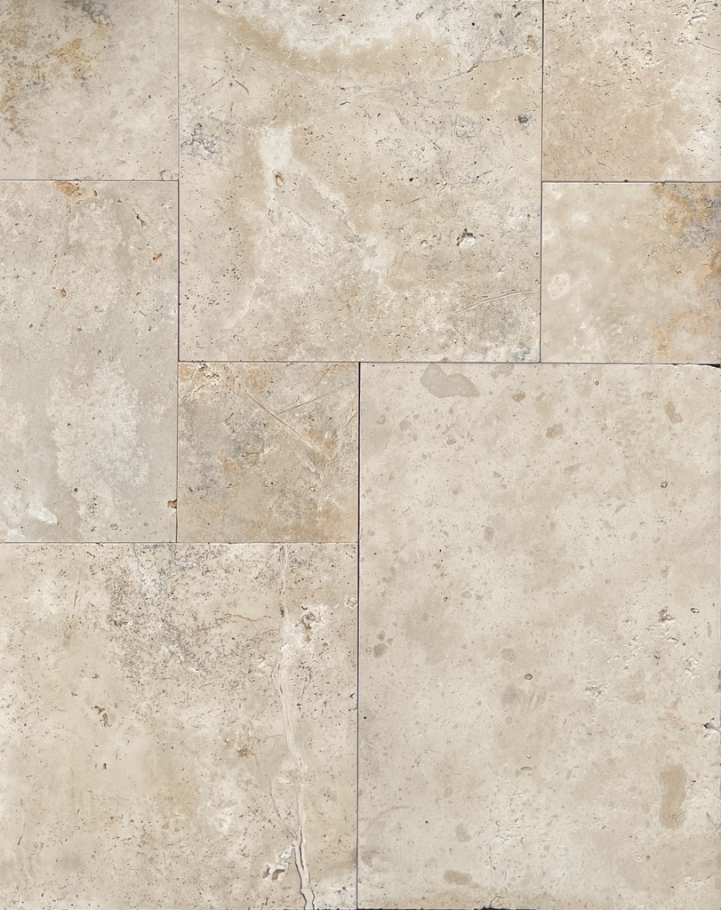 Malibu French Pattern Honed Unfilled Travertine Tile 8919