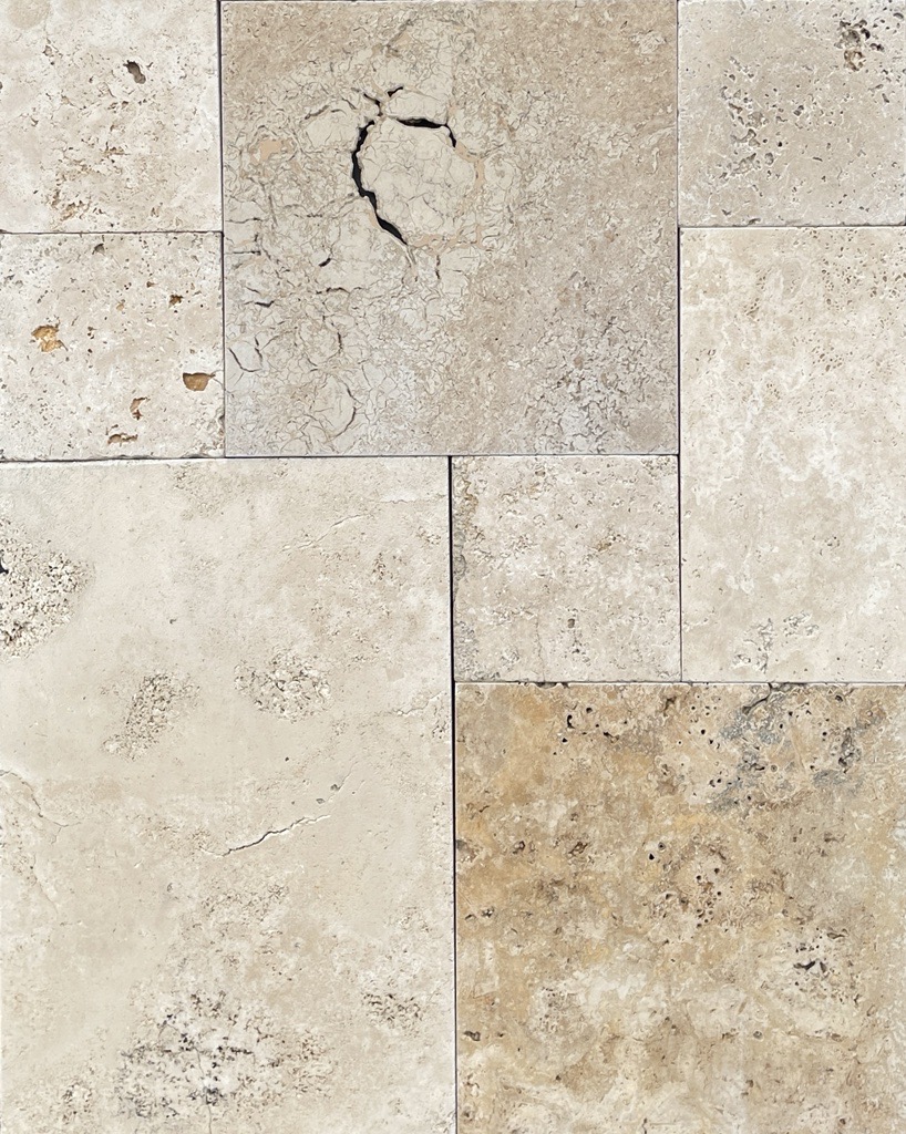 Malibu French Pattern Honed Unfilled Travertine Paver 8921