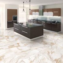 Calacatta Gold Honed Finish Rectified Porcelain  Marble Look Tile 3693