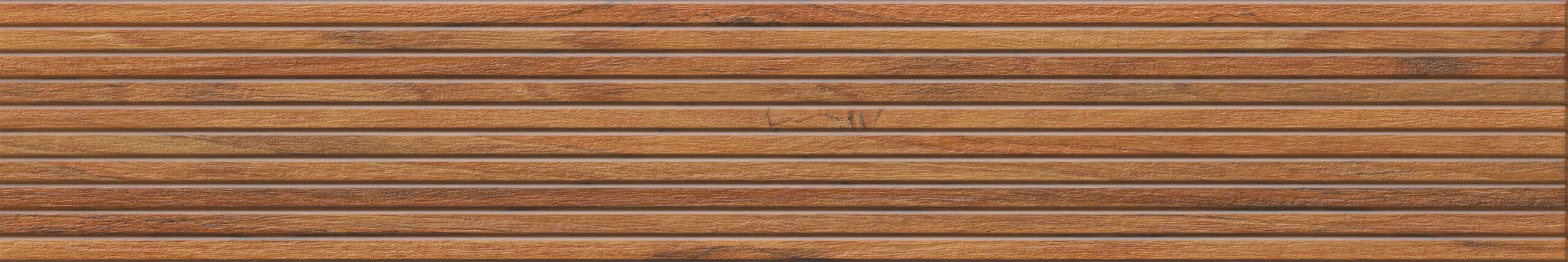 Natural Brown Ribbed Timber Look In/Out Spanish Porcelain Tile 4953