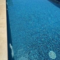 Royal Blue Spanish PVC Dot Mounted Glass Pool-Mosaic 7493