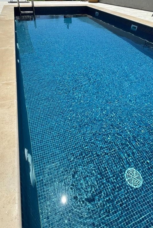 Royal Blue Spanish PVC Dot Mounted Glass Pool-Mosaic 7493