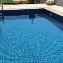 Royal Blue Spanish PVC Dot Mounted Glass Pool-Mosaic 7493
