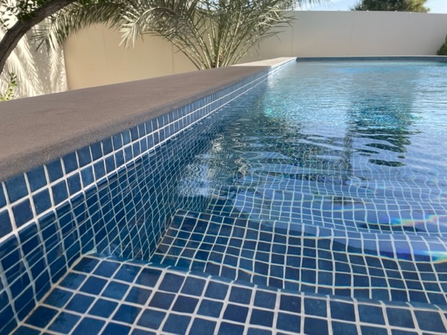 Royal Blue Spanish PVC Dot Mounted Glass Pool-Mosaic 7493