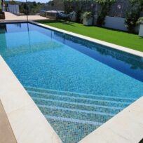 Esturion Blue Spanish PVC Dot Mounted Glass Pool-Mosaic 77620
