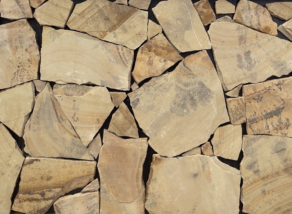 15-35mm Sandstone Mint Fossil Crazy Paver 8913