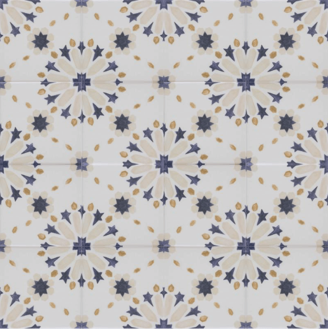 Memories Blue Deco Matt Spanish Porcelain Wall & Floor Tile 4963