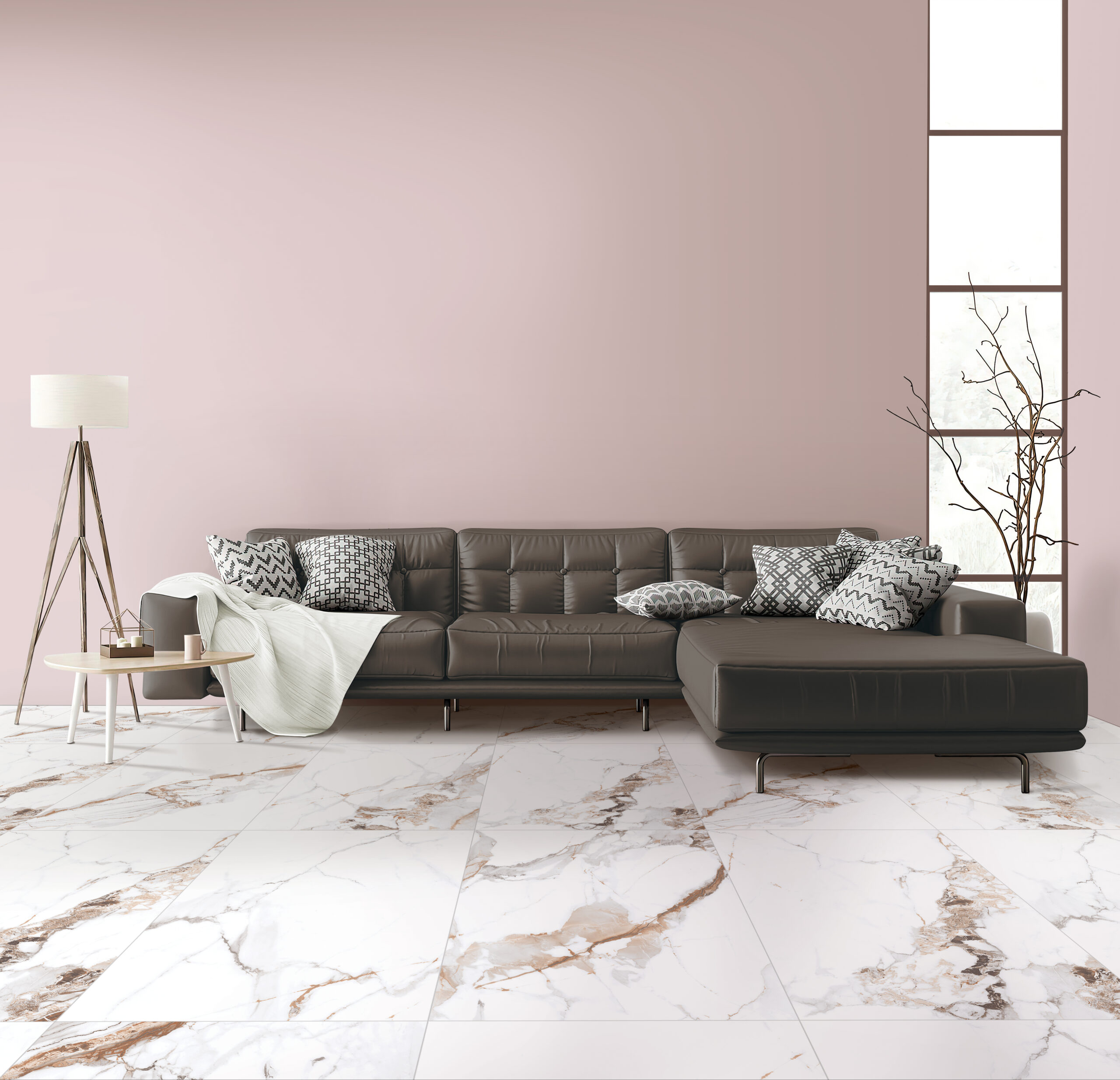 Calcatta Gold Marble Look Polished Rectified Porcelain Tile 2591