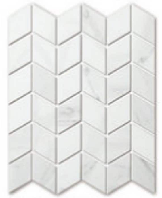 Diamond Carrara Marble Look Matt Glazed Porcelain Mosaic 7768