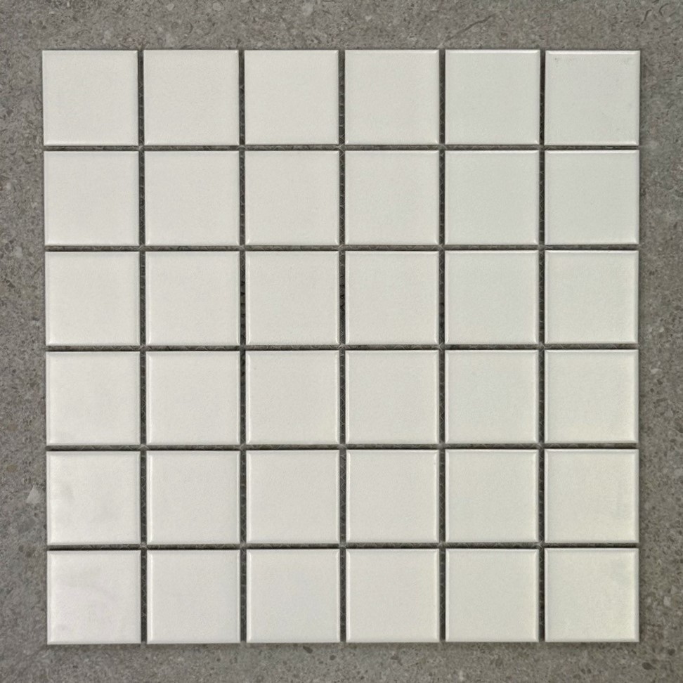 Square White Matt Porcelain Mosaic 48mm 7771
