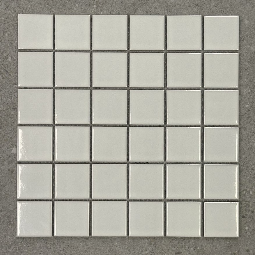 Square White Gloss Porcelain Mosaic 48mm 7772