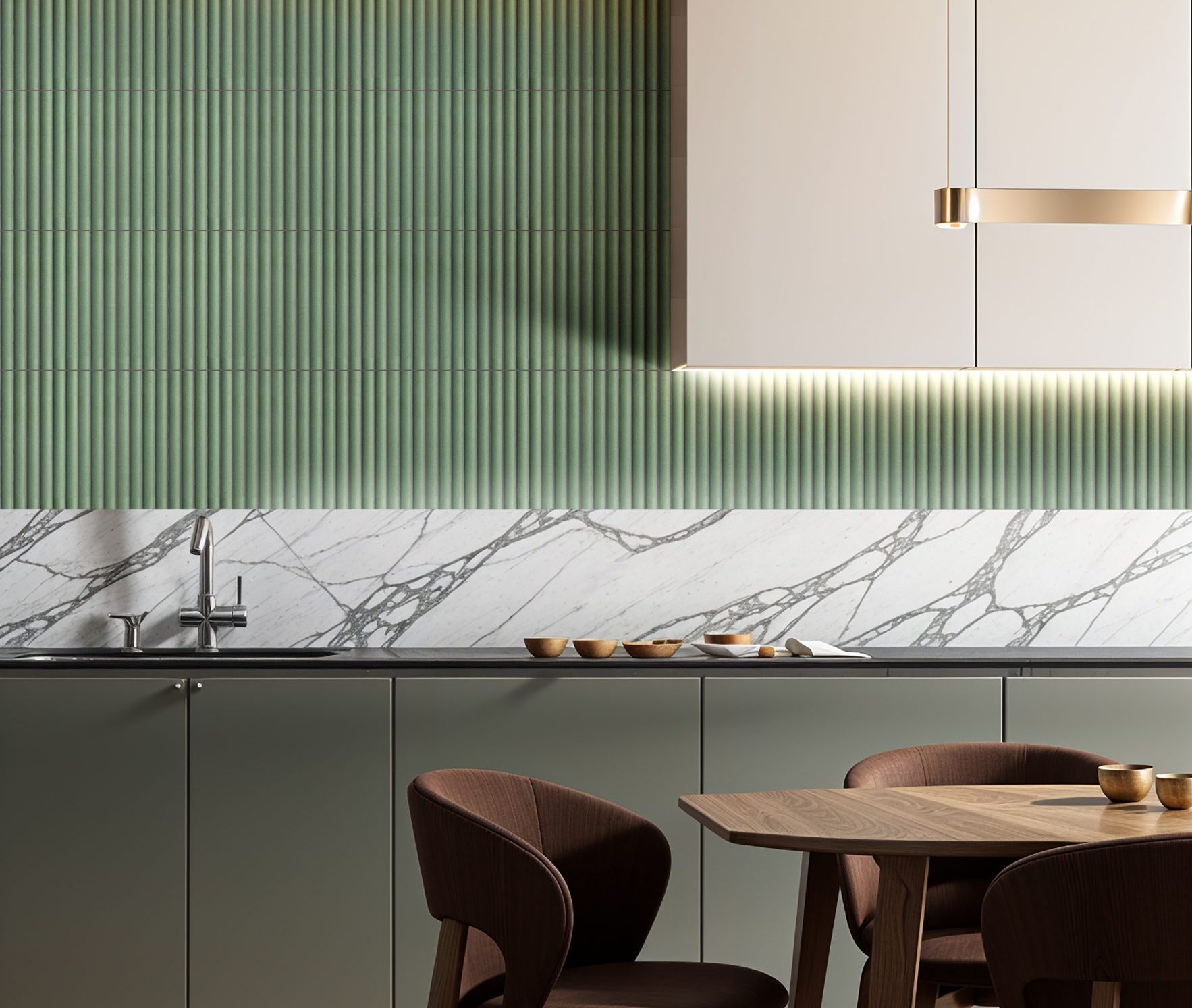 Green Cigar Matt Mosaic Tile 22x260mm 7776