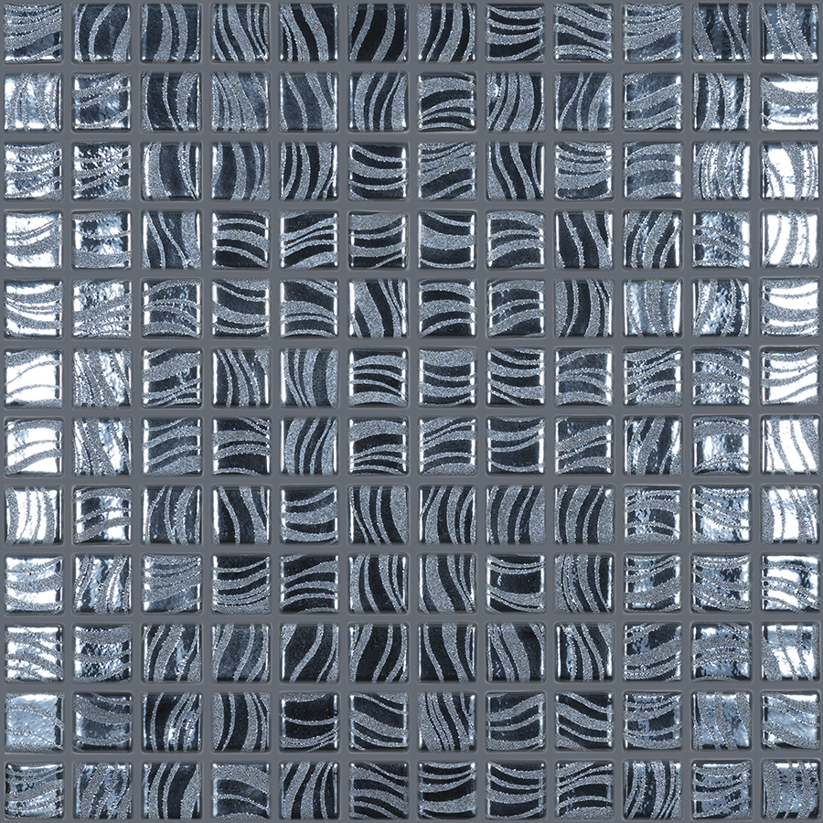 Glitter Black Spanish Polyurethane Cord Glass Pool-Mosaic 7778