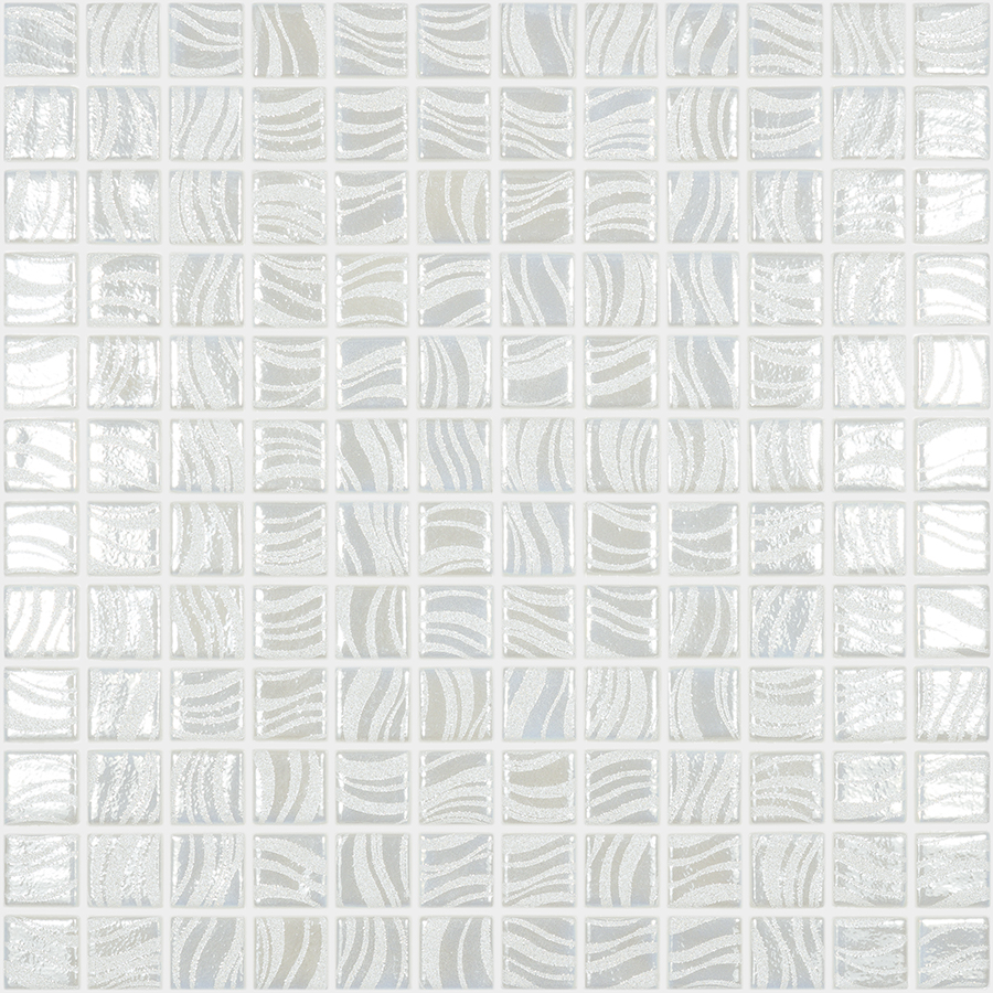 Glitter White Spanish Polyurethane Cord Glass Pool-Mosaic 7779