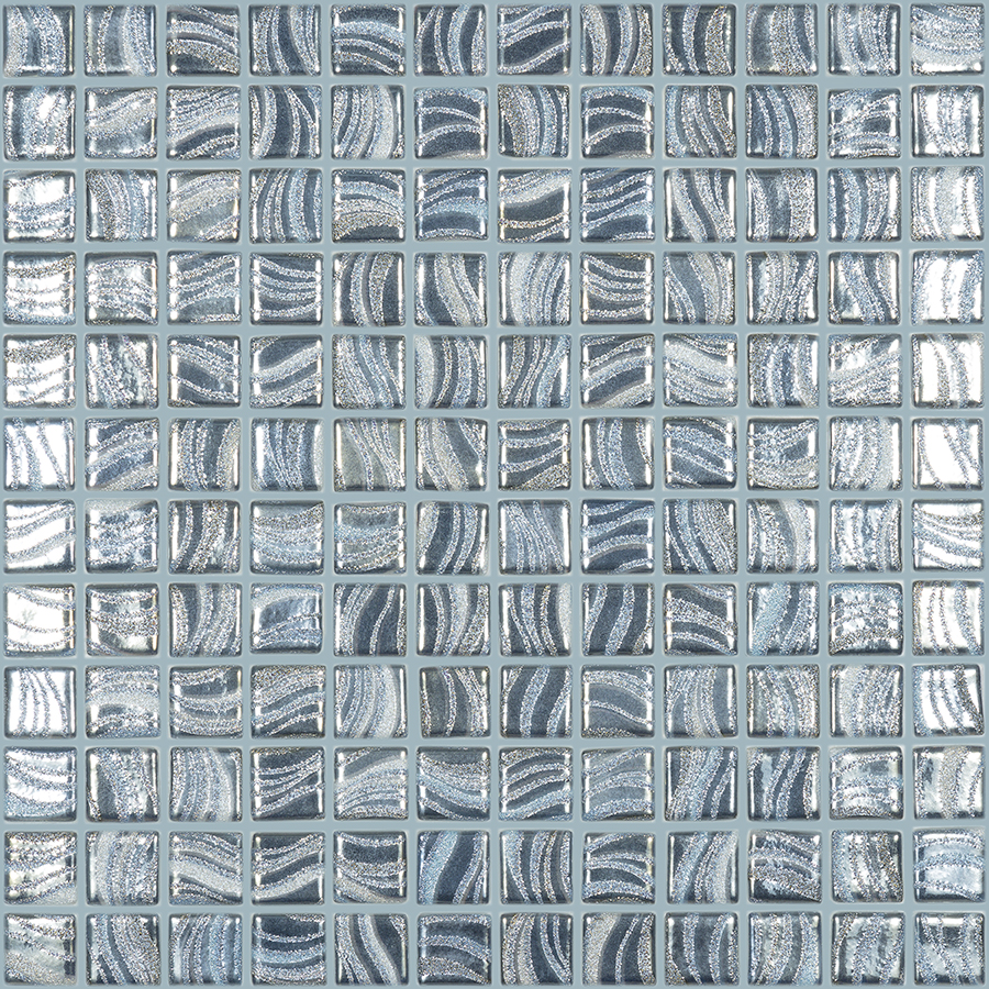 Glitter Blue Spanish Polyurethane Cord Glass Pool-Mosaic 7780