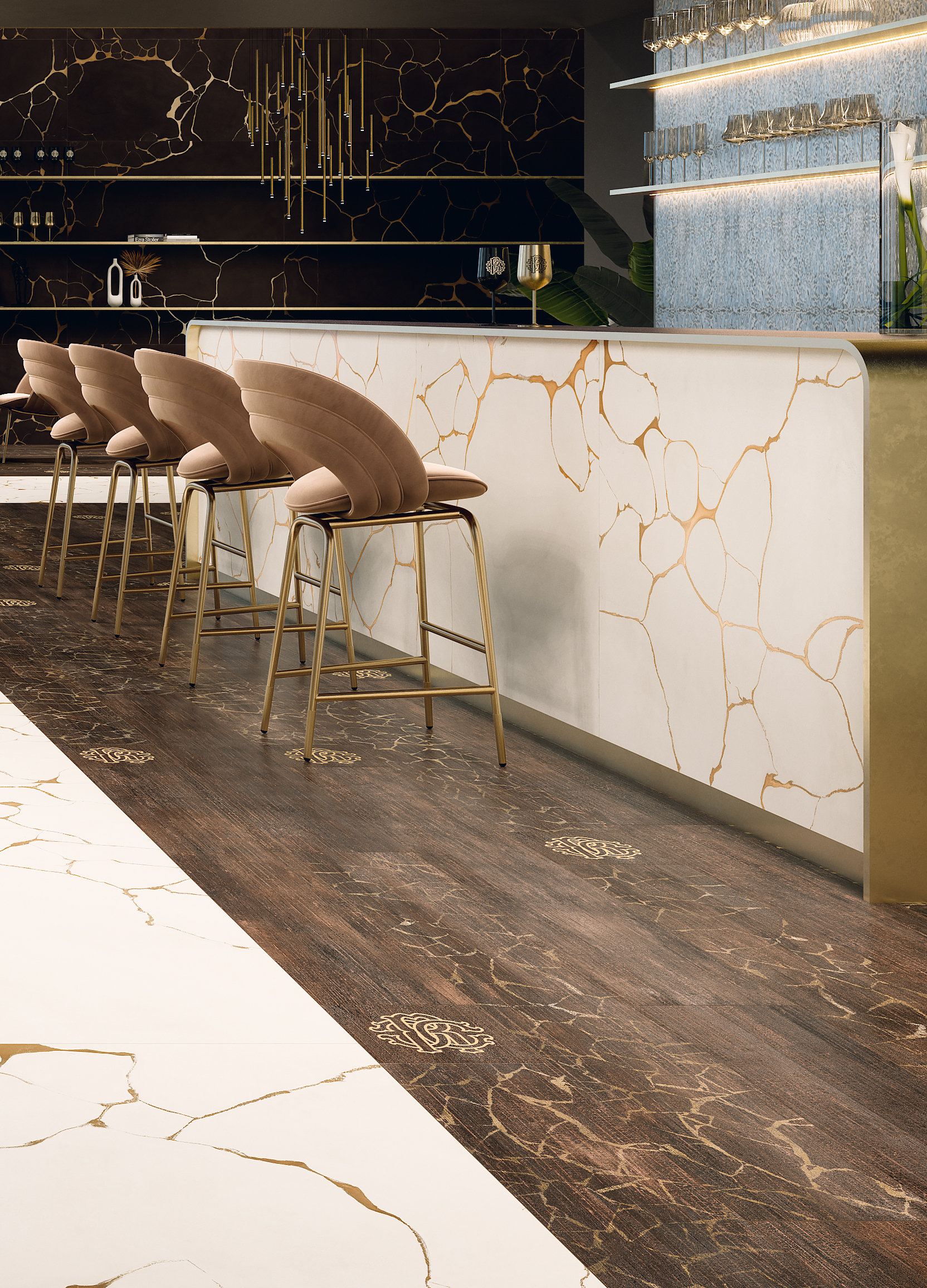 Roberto Cavalli TWS Dark Wood Look Italian Rectified Porcelain Tile 2689