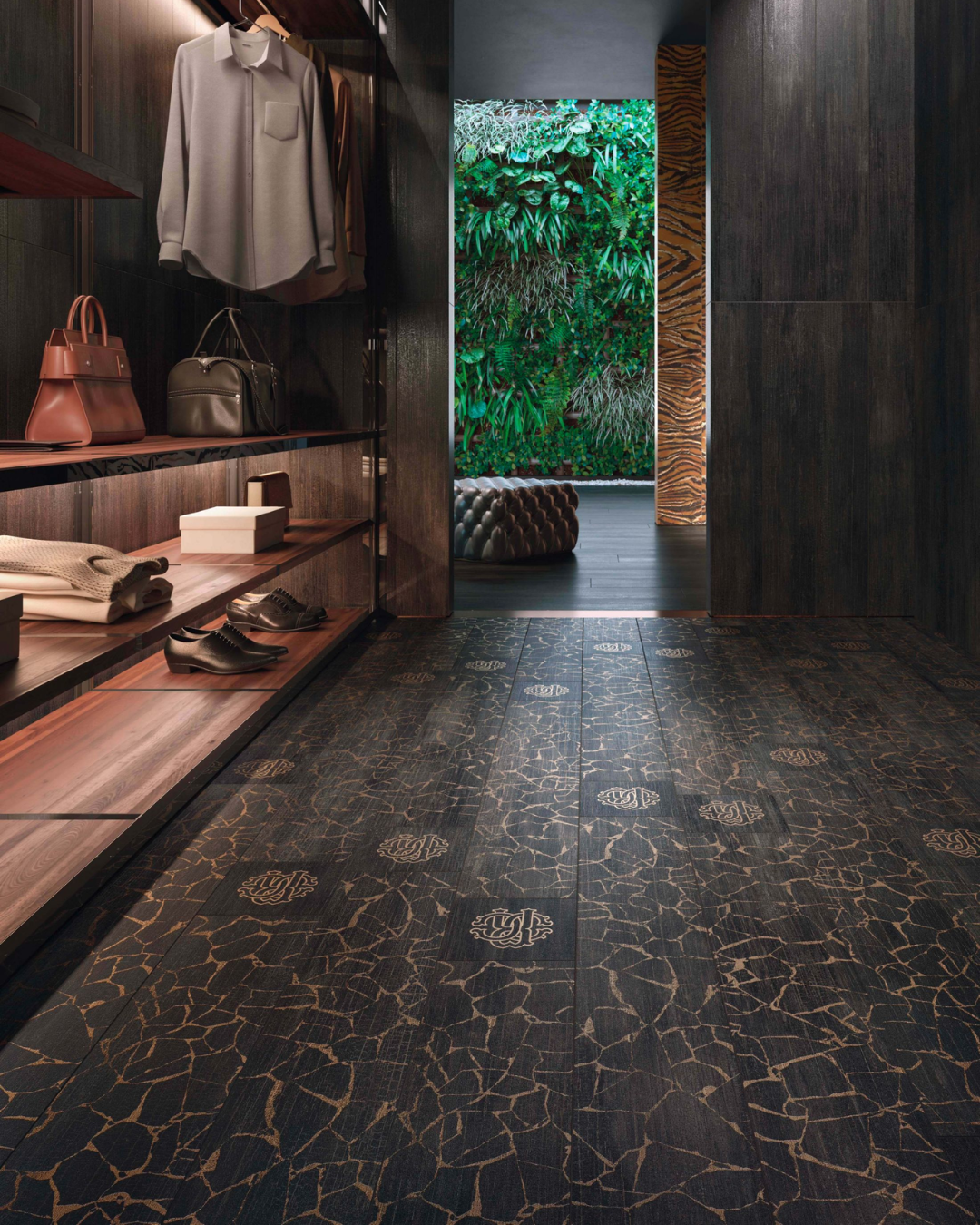 Roberto Cavalli TWS Dark Logo Italian Rectified Porcelain Tile 2690