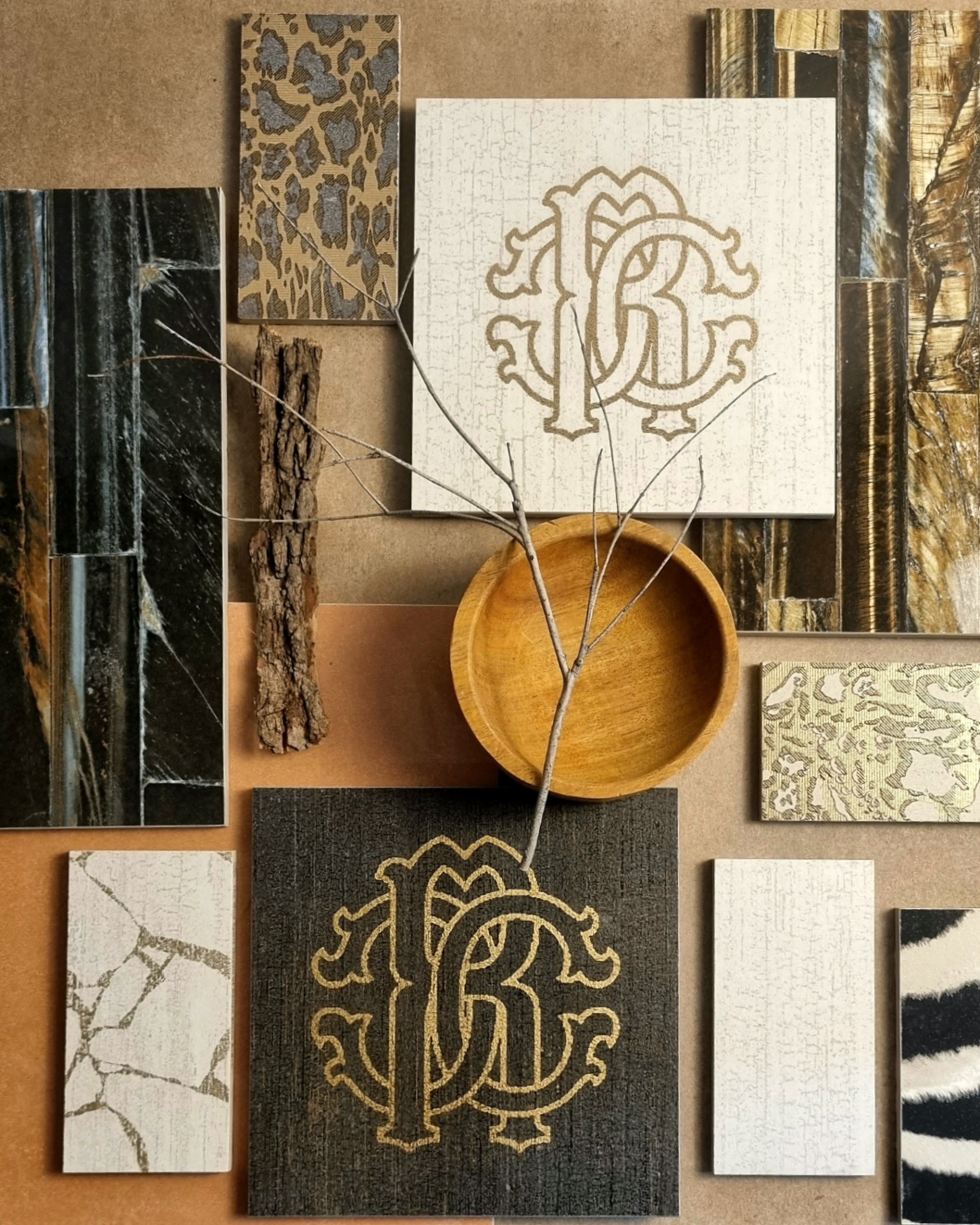 Roberto Cavalli TWS Dark Logo Italian Rectified Porcelain Tile 2690