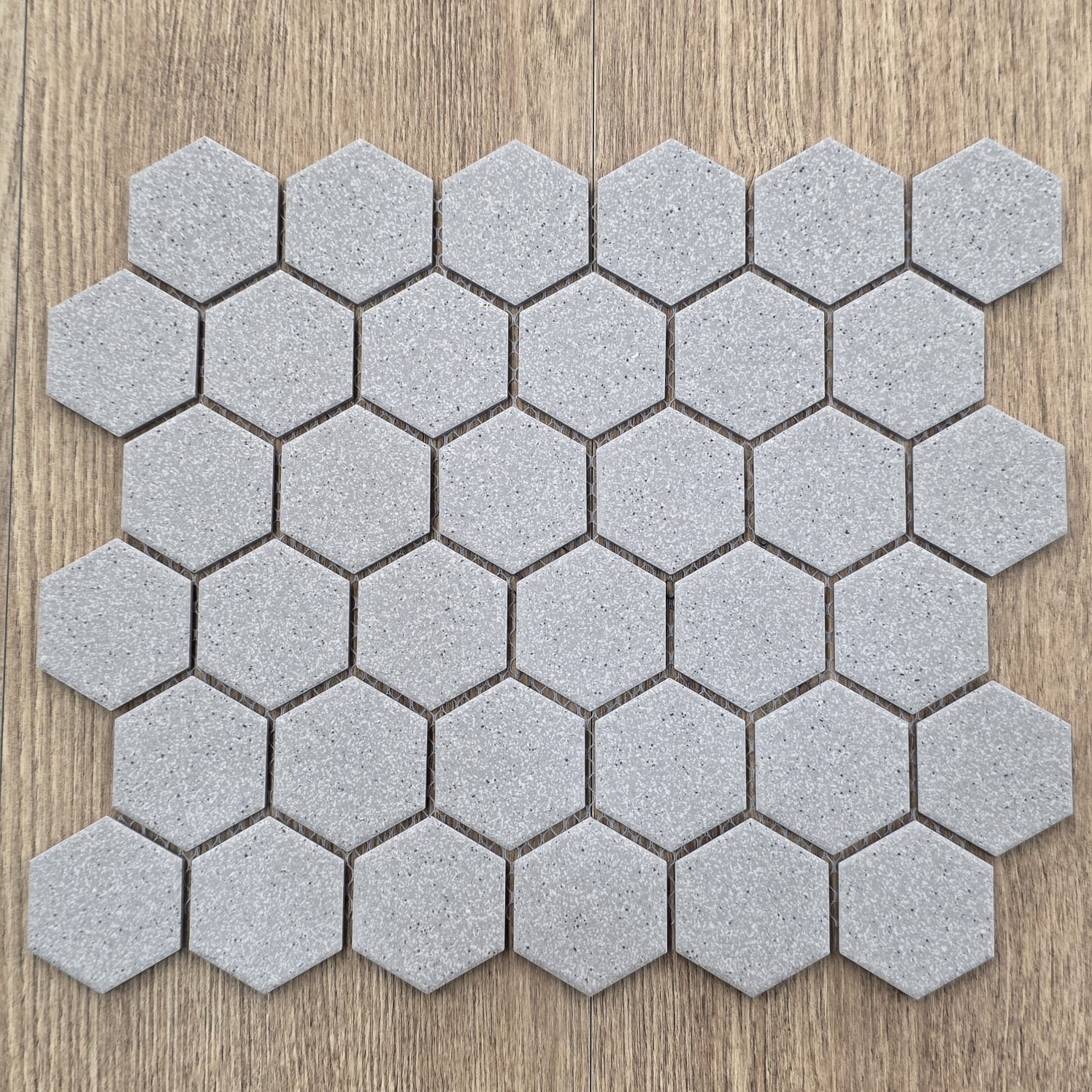 Hexagon Manta Light Grey Matt Porcelain Mosaic 7792