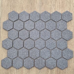 Hexagon Manta Dark Grey Matt Porcelain Mosaic 7793