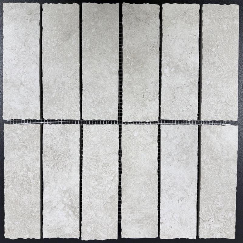 Limestone Bianco KitKat Tech Finish Porcelain Mosaic 7851