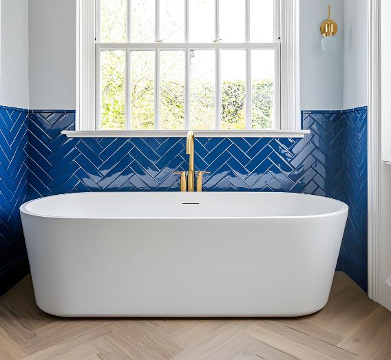 Herringbone Tiles In Bathroom